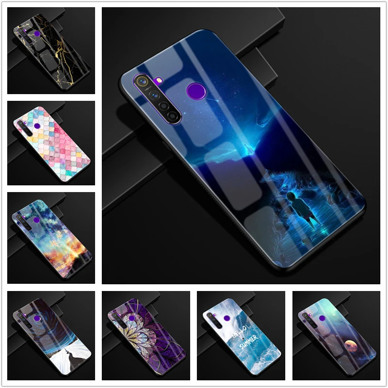 

For OPPO Realme 5 pro Case Glass Hard Back Cover For OPPO Realme5 Pro 5i Phone Cases silicone bumper Fundas Coque Realme 5pro