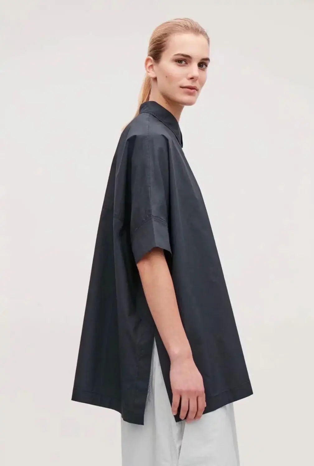Состаренные английские винтажные однотонные кимоно оверсайз boyfriend blusas mujer de moda рубашка блузка женские топы и блузки