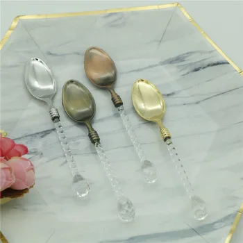 

1pc Coffee Scoops Dessert Tea Spoon Crystal Spoon Coffee Spoon With Long Handle Kitchen Accessories 11cm