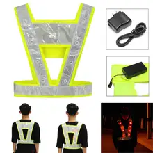 Светоотражающий Жилет для велоспорта 16 светодиодный, для бега на открытом воздухе, для бега, дышащая видимость