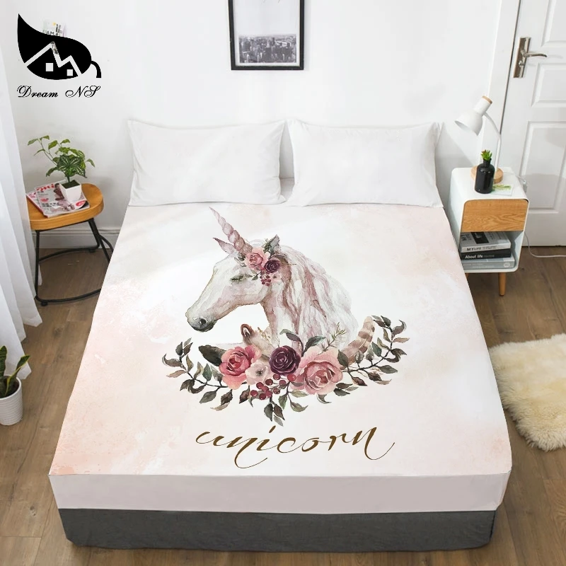 04 Dream NS ручная роспись мультфильм Единорог одеваются спальня домашний текстиль простыни 3D печать белая лошадь зверь Bettlaken 1 шт - Цвет: 04
