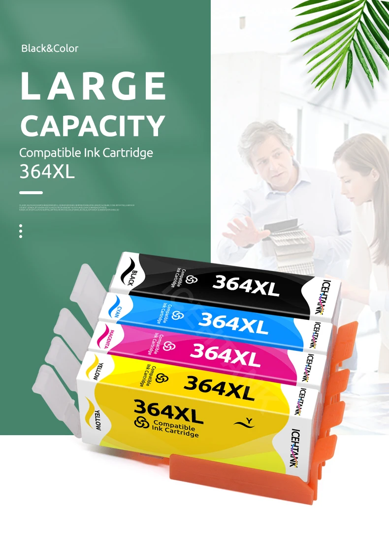 Icehtank Printer Ink Cartridge 364XL 364 XL Replace For HP Photosmart 5510 5515 6510 B010a B109a B209a Deskjet 3070A For HP364