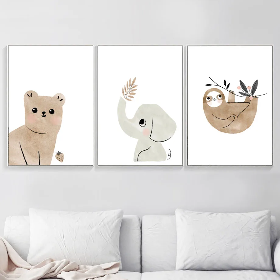 Nordic-Posters-And-Prints-Bear-Elephant-Giraffe-Sloth-Sun-Rainbow-Wall-Art-Canvas-Painting-Cartoon-Wall (1)