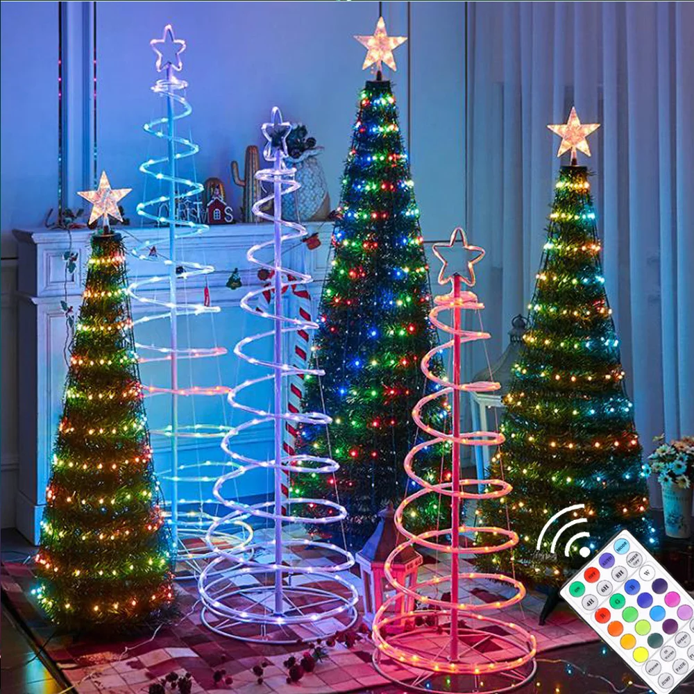 AddressableFiberChristmasTreeSK6812WS2812BICLEDFlowerLampTelescopicColorfulLuminous