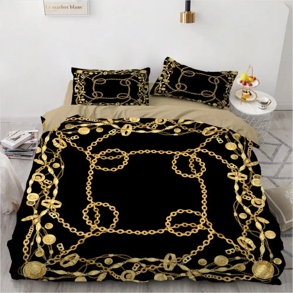 

Luxury Classic European Exquisite Pattern Printing Comforter Set Bedding 2/3Pcs Set Bed Linens Duvet Cover Pillowcase