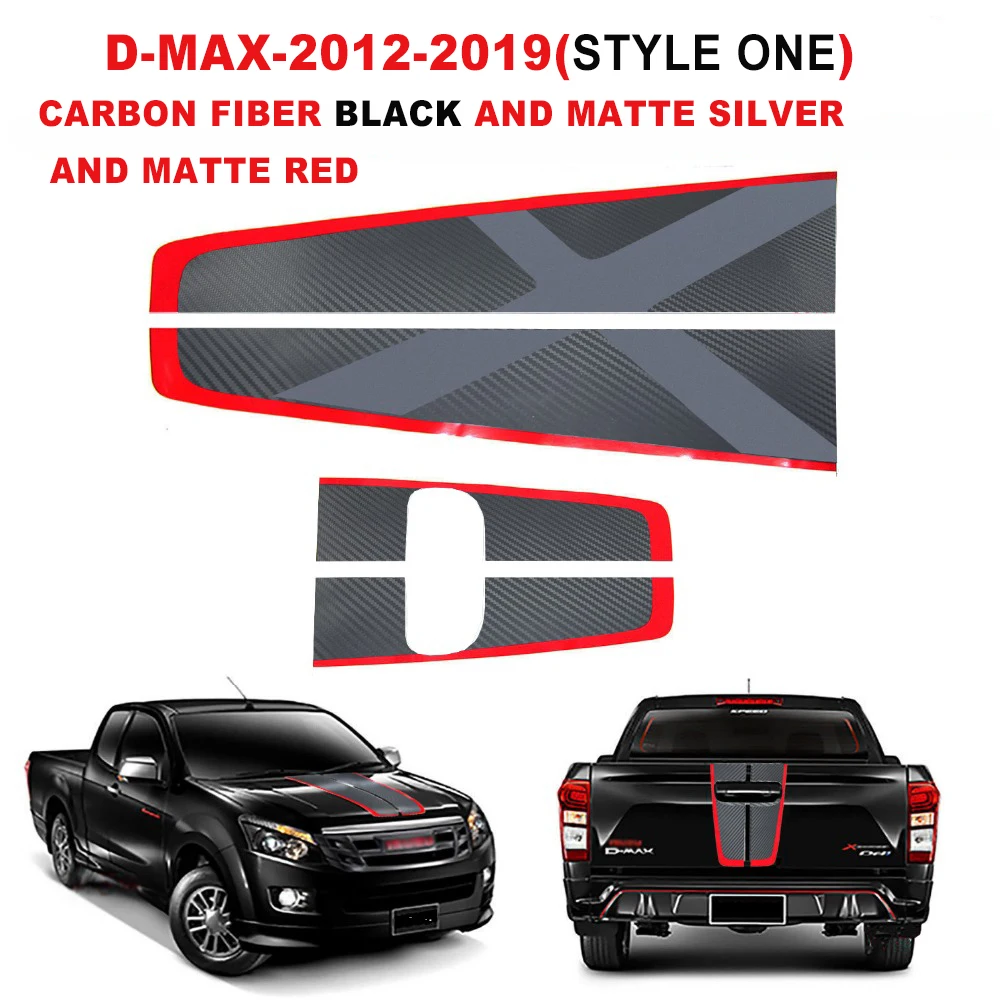 Наклейки на автомобиль, капюшон и задняя дверная ручка, вставка на заднюю дверь, графическая Виниловая наклейка для isuzu dmax - Название цвета: style one