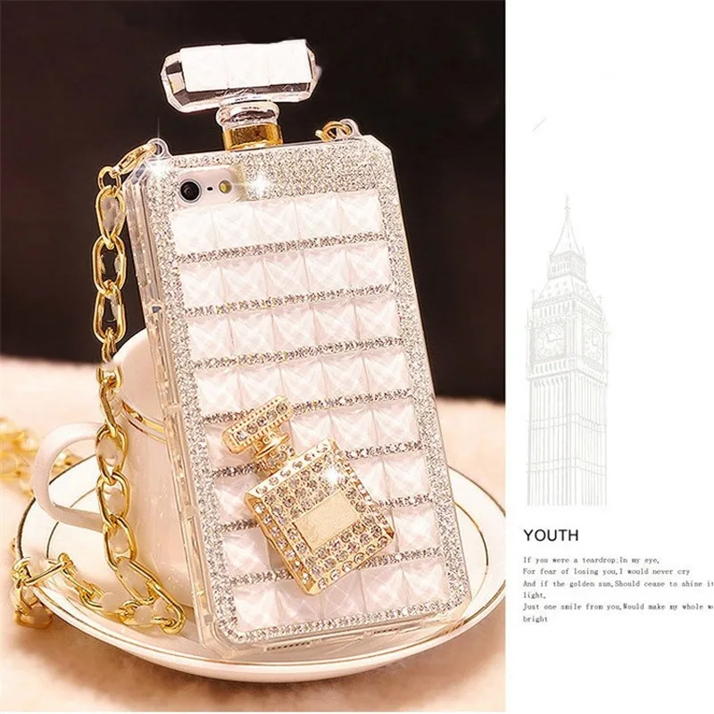 Bling Diamond Perfume Bottle For iPhone 8plus 13 14 Pro Max DIY