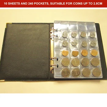 

240 Pockets Coins Collection Stock Book Penny Storage Holder Binder Album