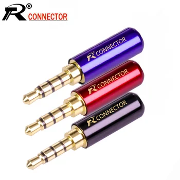 

450pcs/lot 3.5mm Connector 4 Poles Stereo 3.5mm Male Plug Copper Tube Gold Plated Plug Headphone Earphone 4 PIN 3.5mm Jack