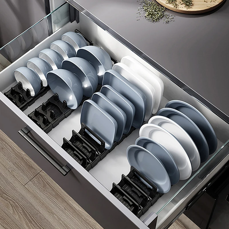 Dish Plate Drying Rack Plate Drainer Stand Drawer type Cabinet Divider Storage Dish Rack Built in Dish Rack Drain Rack