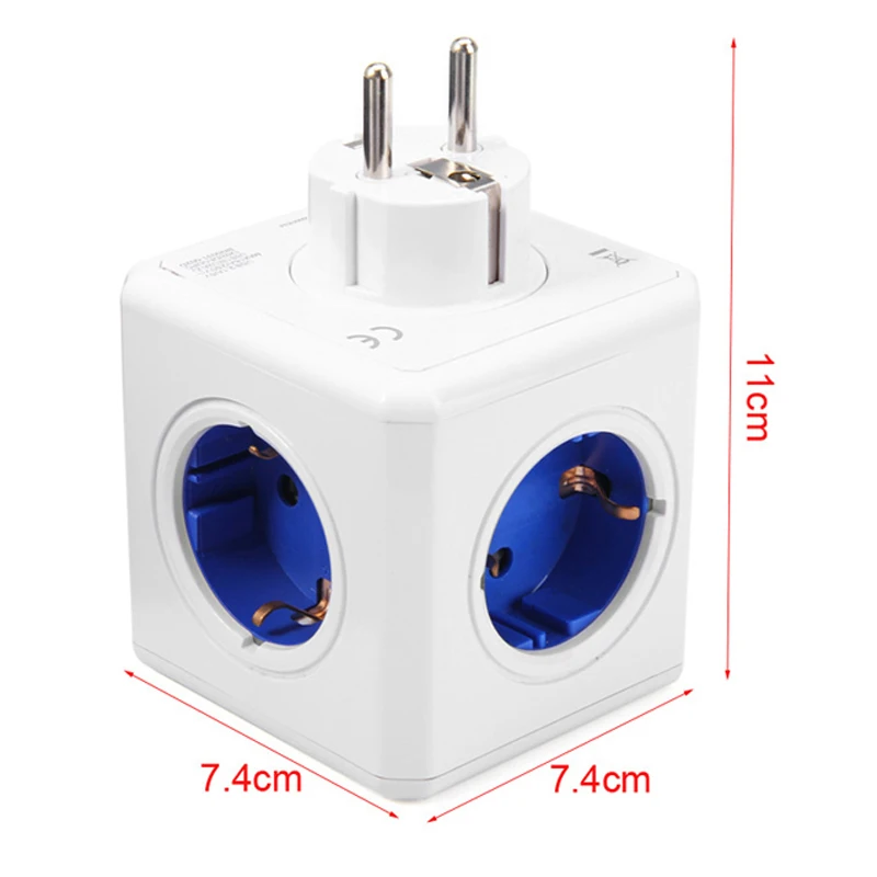 Многоразъемный блок питания, ЕС, умная розетка, вилка для путешествий, адаптер питания, Электрический куб, 2 USB, 4 розетки, удлинитель, многоразовая домашняя зарядка