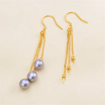 

Pearl Earrings fittings factory diy jewelry making Earrings Base Settings Gold Filling Classic Earrings Findings for Women charm