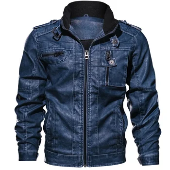 

2020 Jackets Men Slim Fit Casual Outwear Bomber Jacket Winderbreaker PU Motorcycle Leather Jackets Male New Fur Coat 6XL 7XL