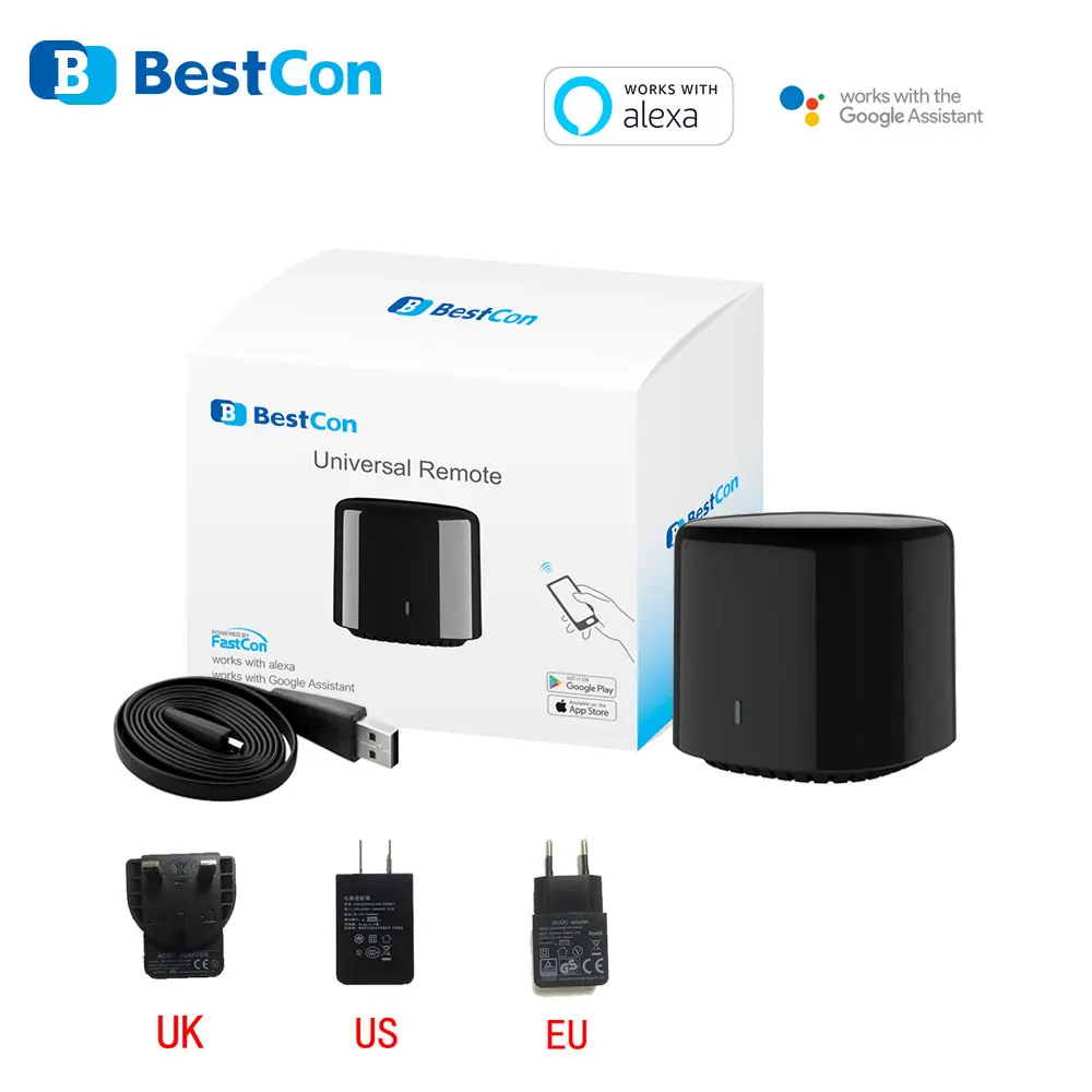 

Nieuwste Broadlink Bestcon RM4C mini Universele 3G 4G Wifi IR Mini Afstandsbediening Compatibel Alexa Google assistent Voor TV