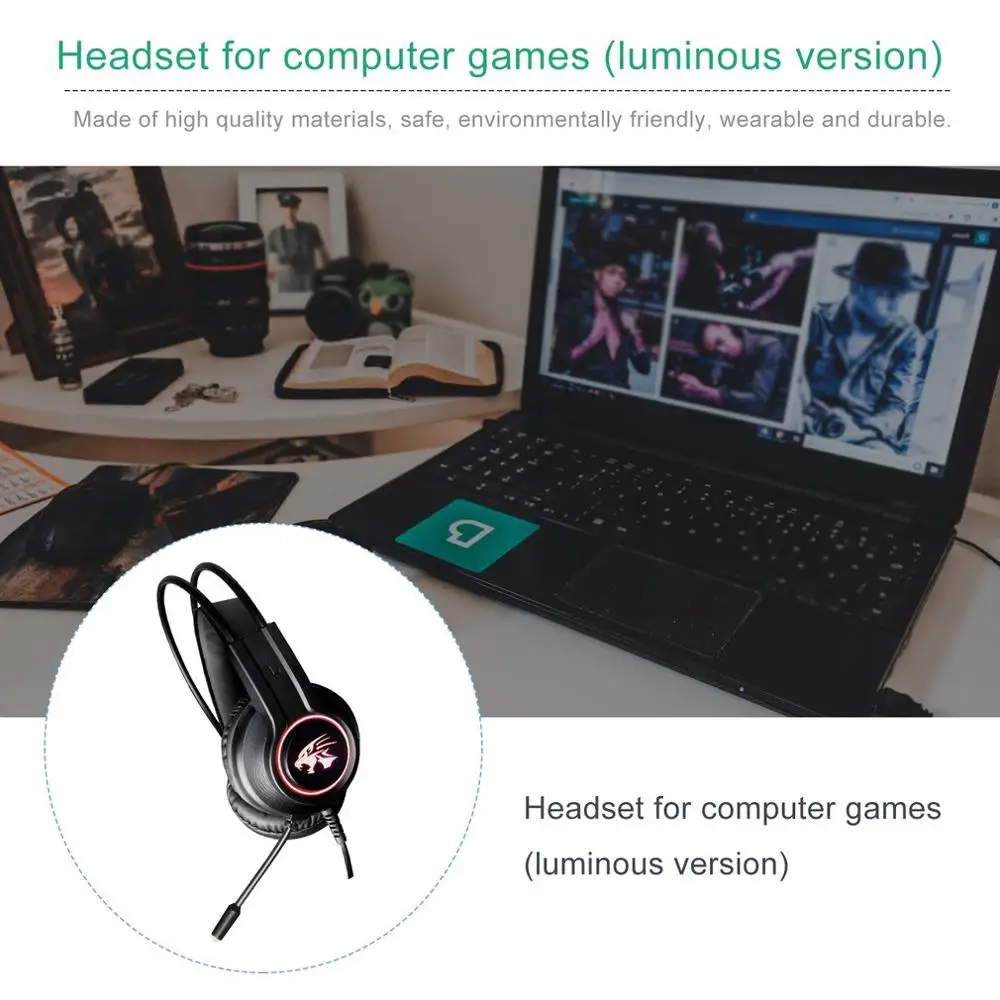 Profession Gaming Headset Deep Bass Game Headphones with Microphone for Computer Gamer 7 1 USB Channel Surround Sound