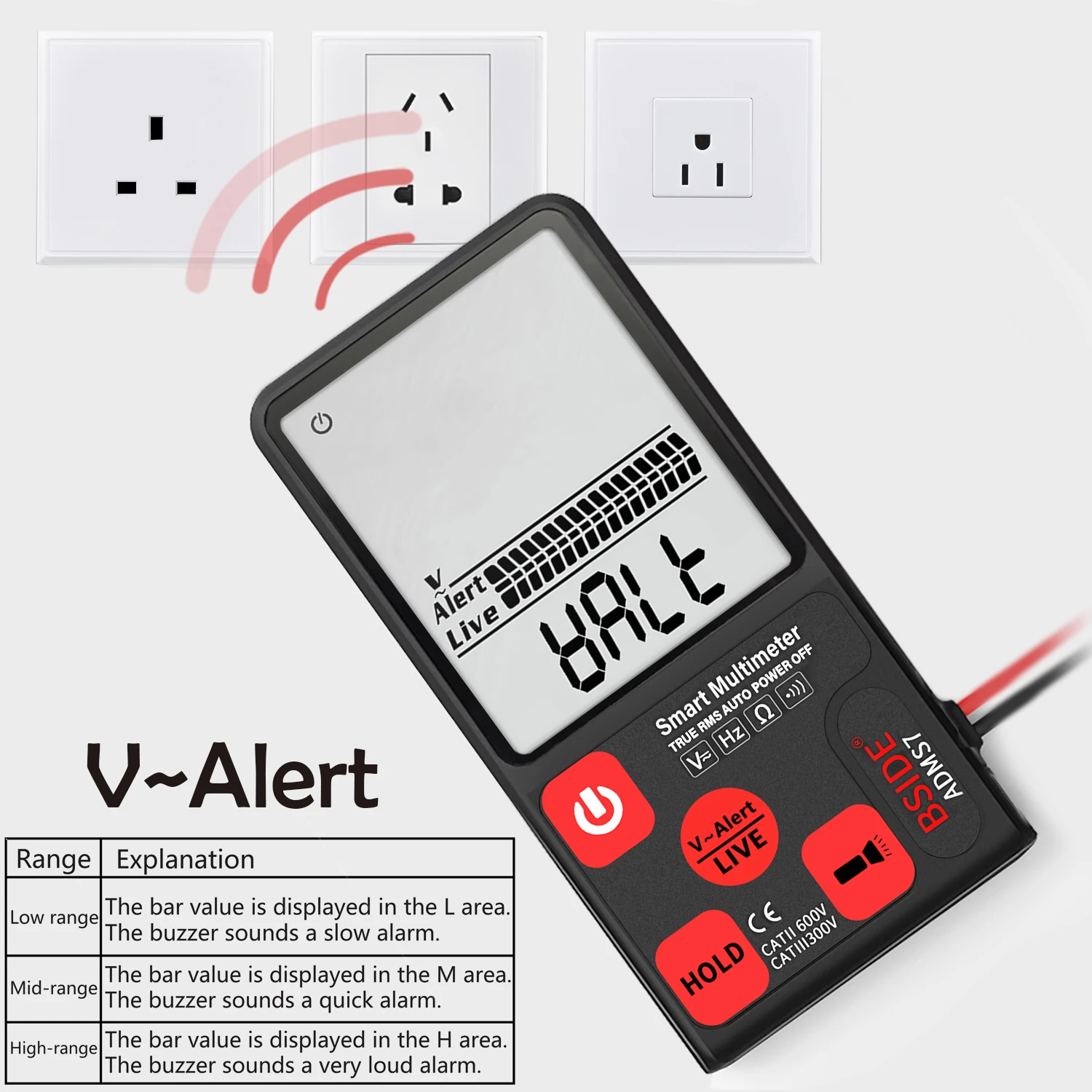 Goede Bside ADMS7 Voltage Tester 3.5   Grote Lcd Digitale Smart Multimeter 3 Line Display Trms 6000 Telt Dmm Met analoge Bargraph
