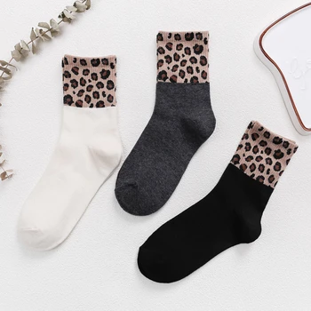 

Leopard Print Cotton Women Socks Fashion High Street Popular Stripe Leopard Socks Spring Summer Cool Cozy Socks Hot Retr