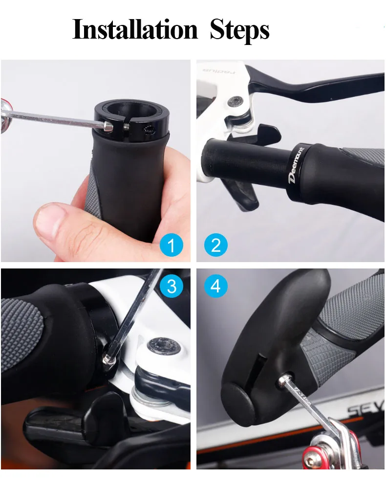Deemount TPR резиновая интегрированная MTB велосипедная опора для рук горный велосипед руль корпус оболочка амортизация удобные Упоры для рук на руль велосипеда