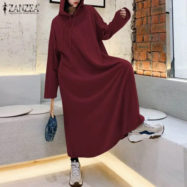 편안함과 스타일이 완벽하게 조화된 ZANZEA 캐주얼 긴 소매 맥시 원피스