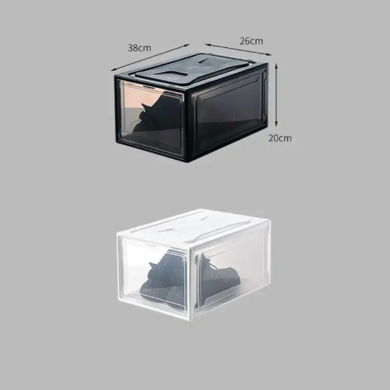 Plastic Stackable Shoe Storage Boxes Sneakers Box Shoe Box Storage