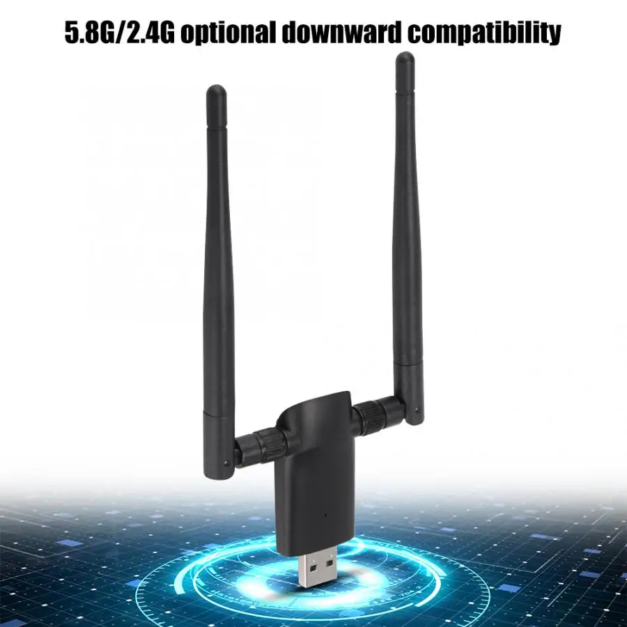 2,4G& 5G USB3.0 драйвер Бесплатный Wifi приемник Двухдиапазонная Беспроводная гигабитная сетевая карта с двойной антенной