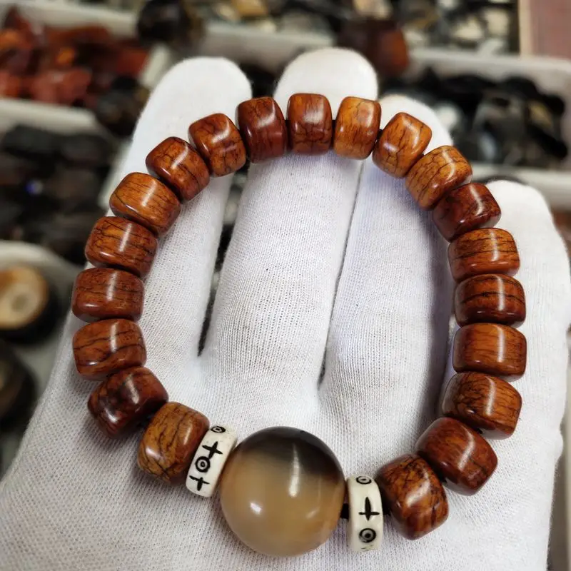 

Natural yak bone hand string Tibetan cattle bone Buddha beads beads solid stationery bracelet