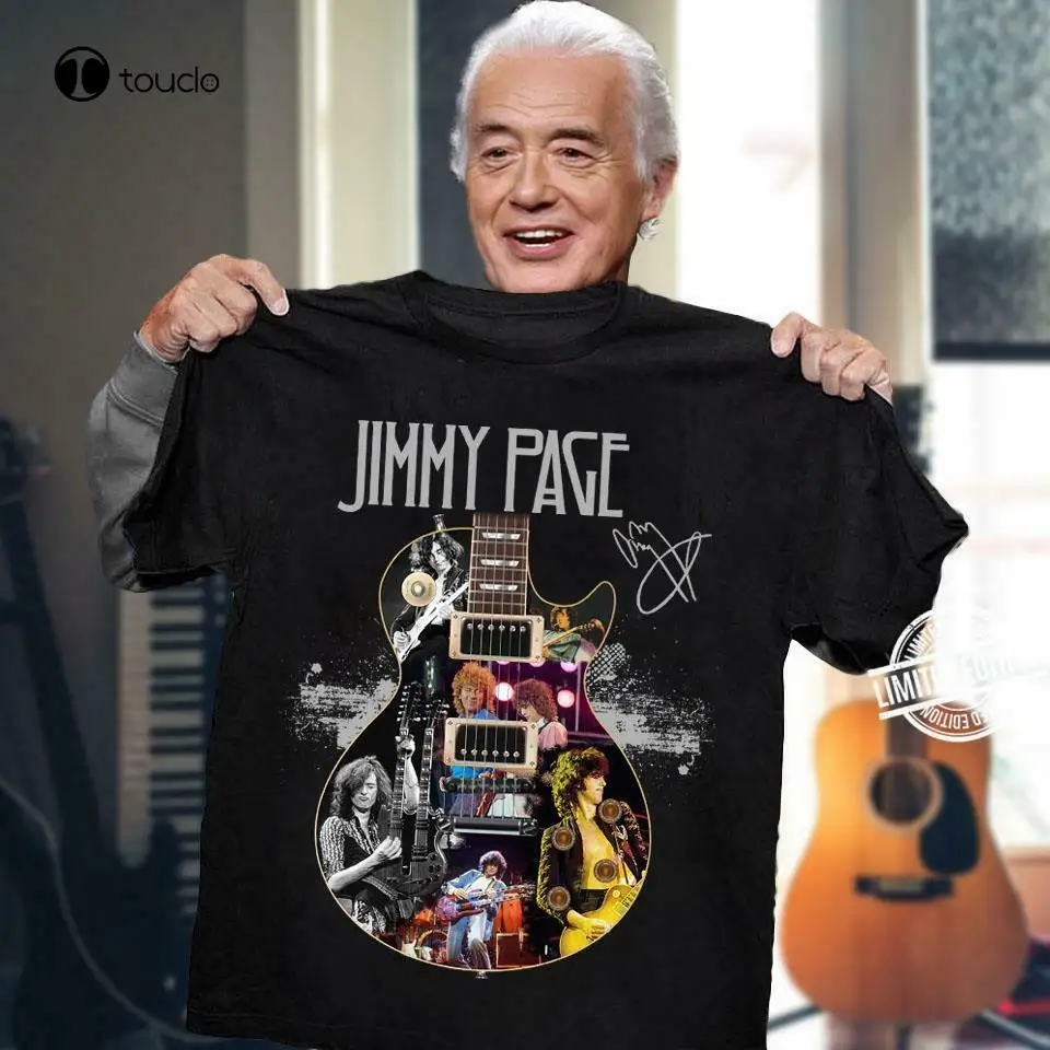 Jimmy Page กีตาร์ลายเซ็น T เสื้อยืด Tee เสื้อเสื้อยืด AliExpress