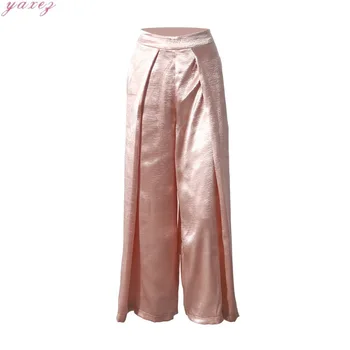 

Pink High Waist Pleated Loose Wide Leg Pants Women Sexy Short Top Slim Women's Suit Feminine Clothing Harajuku Pantalon Femme