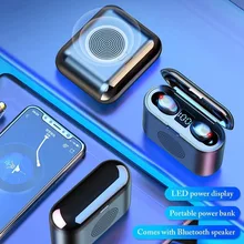 TWSF9 bezprzewodowy zestaw słuchawkowy Bluetooth z dwoma w jednym wyświetlaczem LED cyfrowy wyświetlacz dotykowy sportowy obuuszny wyświetlacz cyfrowy wodoodporny tanie i dobre opinie ZONGJI douszne Elektrostatyczne CN (pochodzenie) Bezprzewodowa+przewodowa Do gier wideo Zwykłe słuchawki do telefonu komórkowego