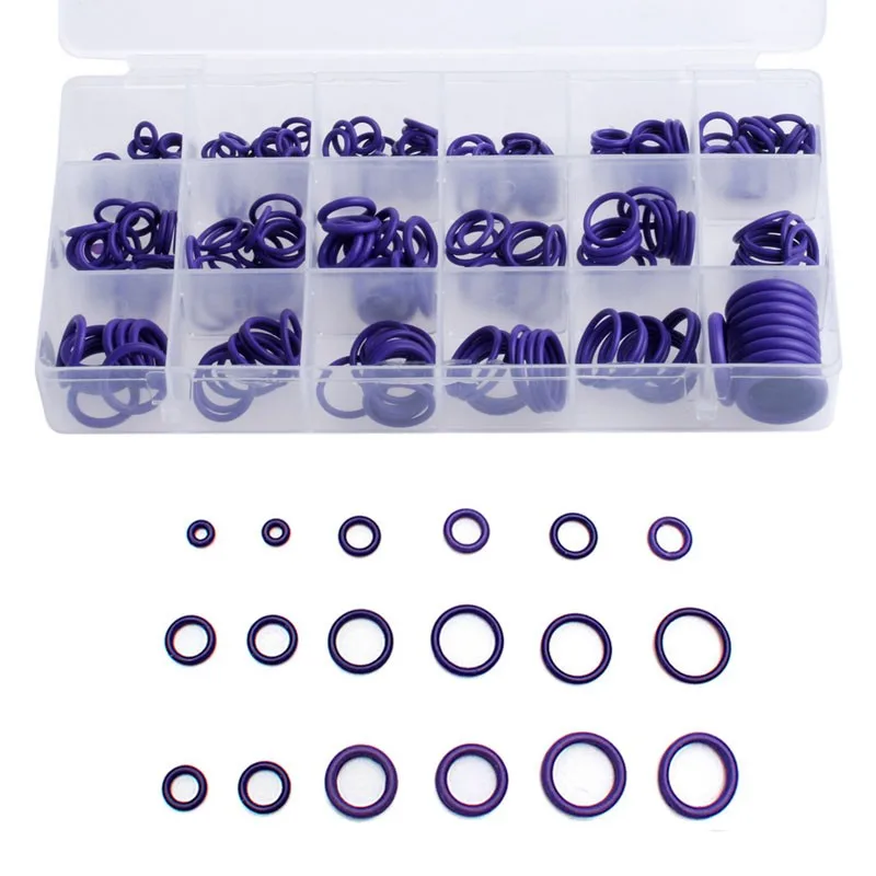 New 1 Set 270Pcs HNBR Car Van Air Conditioning Rubber Washer O Ring Seal Assortment car-styling Purple