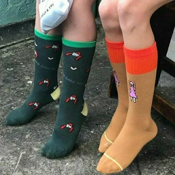 

2 Pairs/Lot Kids Fashion Tube Socks Boy Cartoon Print Socks Rocket Pattern Girl Cotton Middle Socks Child Stylish Trends Tubes