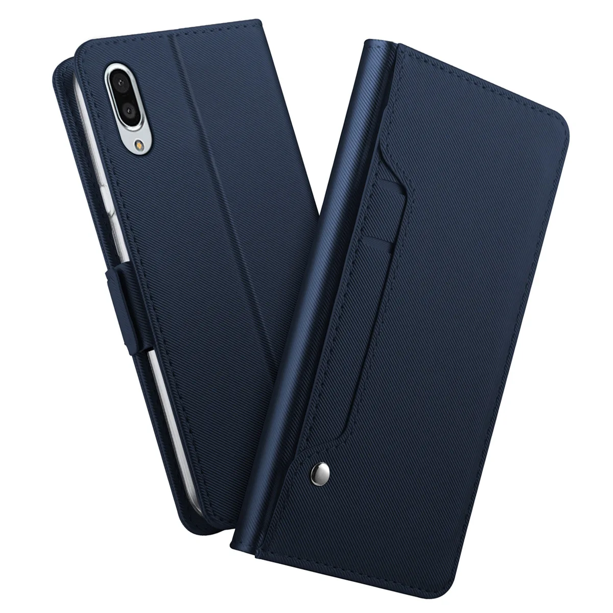 

For Sharp Aquos Sense 3 Plus Case Leather Wallet Flip Stand with Mirror and Card Slots Cover for Sharp Aquos Sense 3 Lite Case