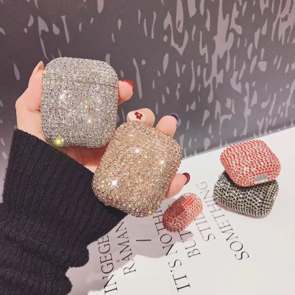 Shiny Diamond Case For Airpods 2 1 Cover Wireless Bluetooth Earphone Luxury Bling Girly Case For Airpods 1 2 Fundas Charging Box (2)