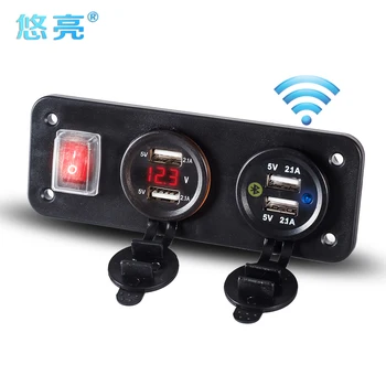 

GPS Tracker Location Parking Distributor Waterproof 12V Dual Usb Charger Car Assessoires Power Adapter With on/off Voltmeter