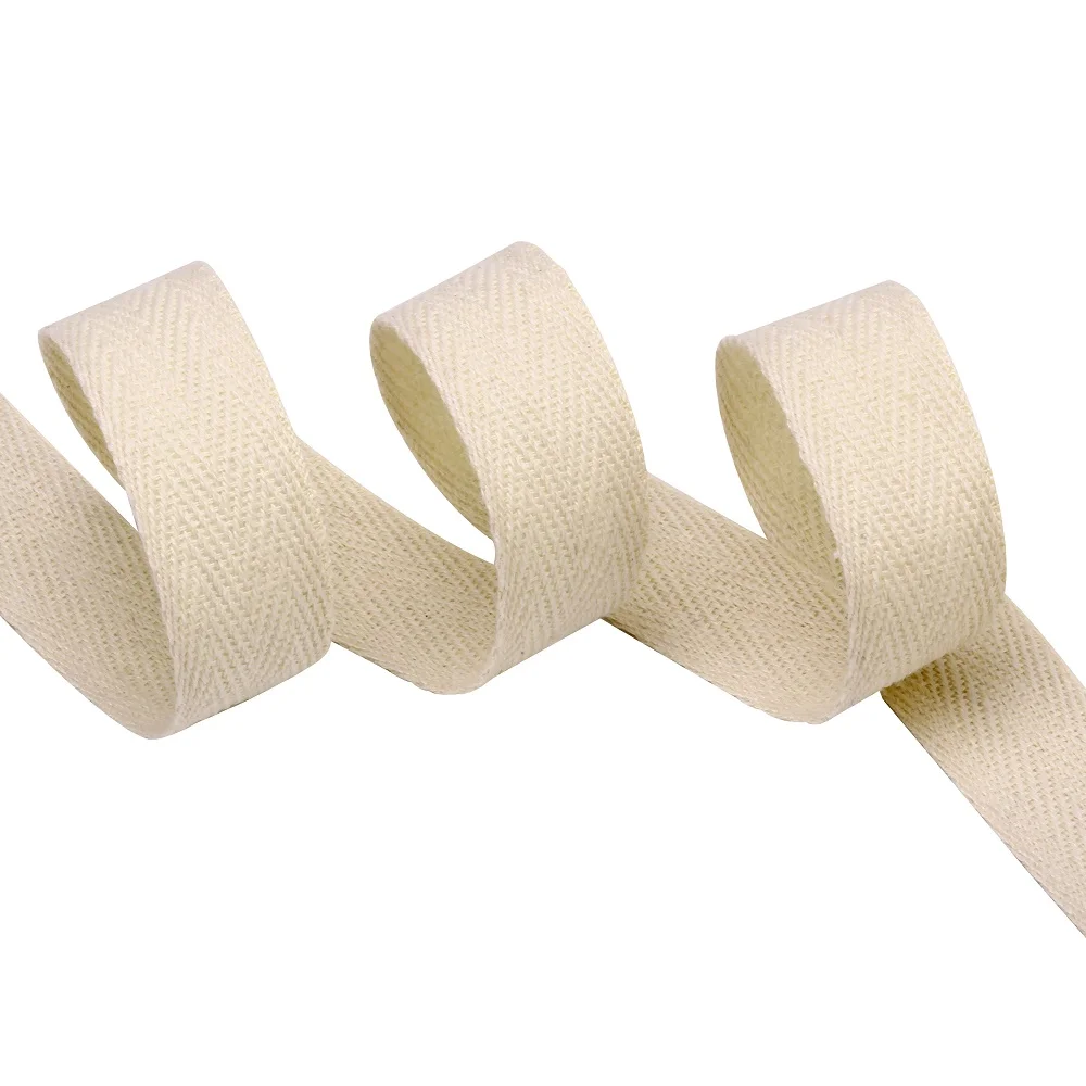 50 야드/롤 베이지 코튼 웨빙 헤링본 능 직물 테이프 10mm/15mm/20mm/25mm/30mm/40mm/50mm/60mm 가방 의류 홈 섬유