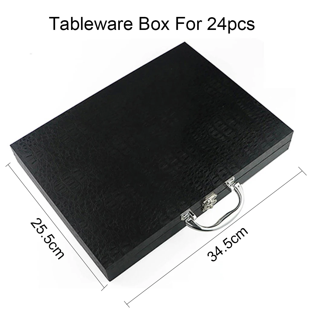 Tableware Box For 16/24 Pcs Dinnerware Set Antioxidative Wooden Gift Box Cutlery Collection Case Gold Black Silver Storage