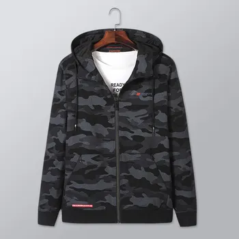 

Autumn Fat Man Sports Coat Male Lian Cap Camouflage Plus Fat plus Size Jacket Spuer Fat Man Leisure Top