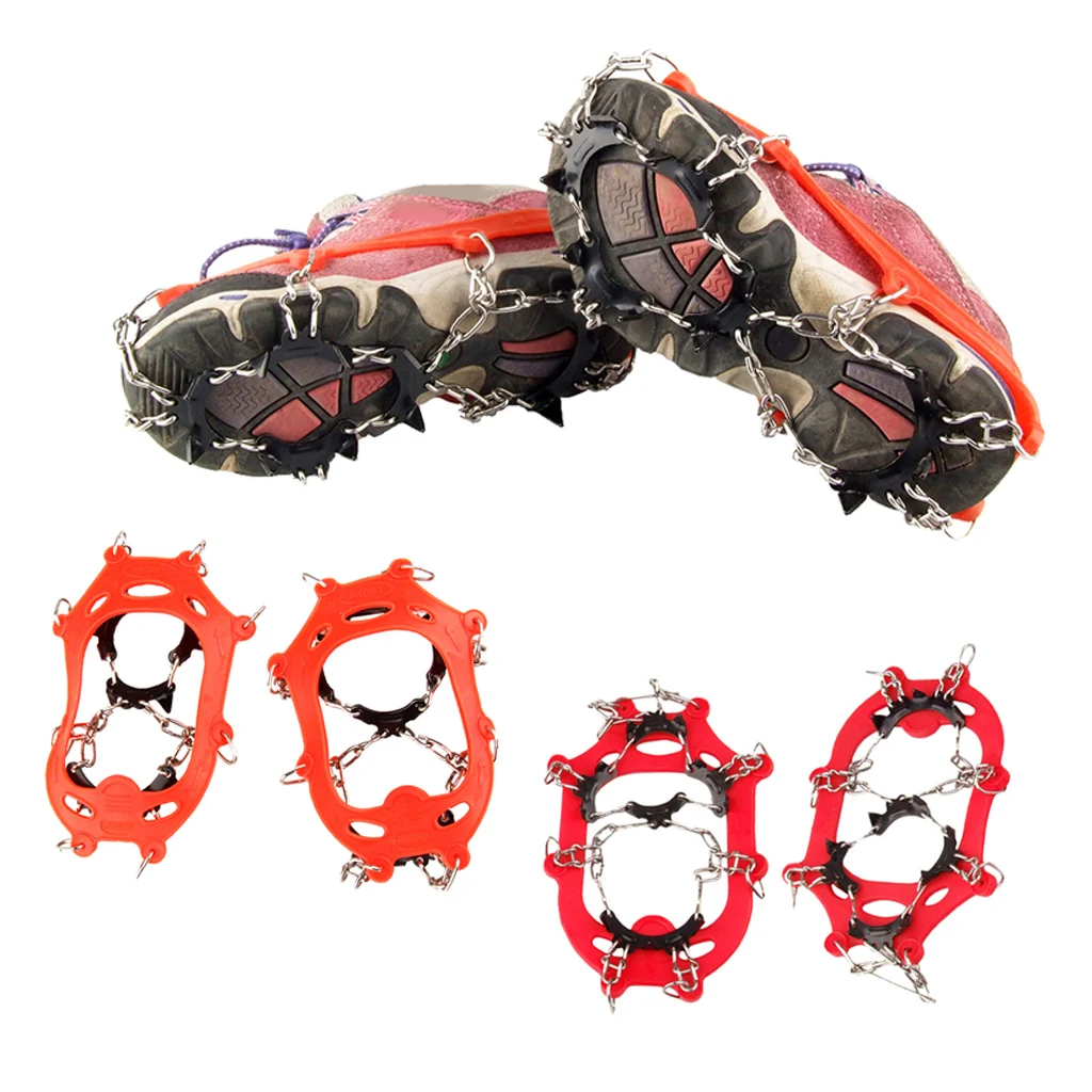 11-Teeth Climbing Boots Shoes Cover Spikes Cleats Crampons Ice Snow Grippers