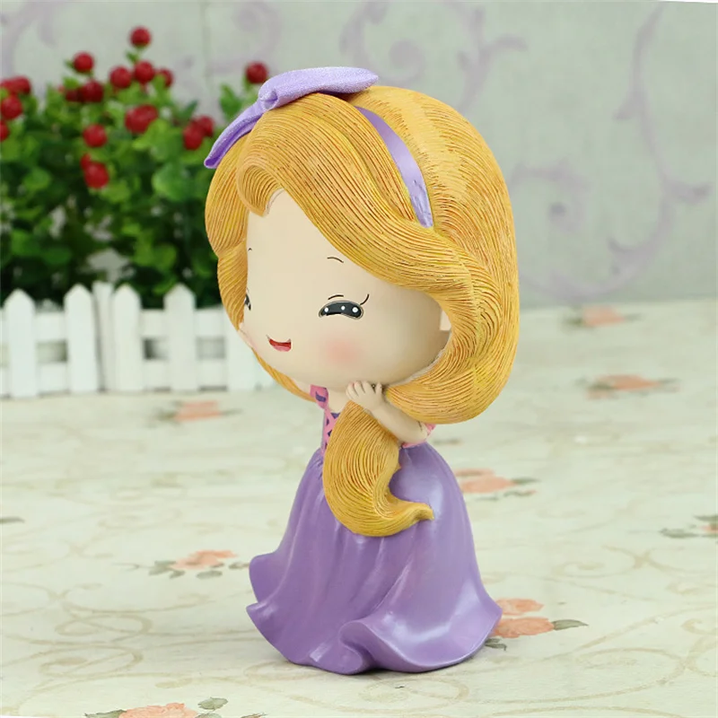 Piggy Bank Cartoon Princess Vinyl Money Safe Box for Kids Girls Toys Gifts Miniature Figurines Room Decor Cute 4