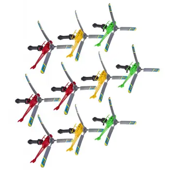 

10 Pcs Mini Helicopter Toy Handle Pull Aircraft Party Favors Gift for Kid K92D