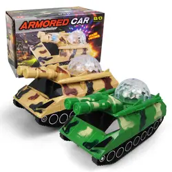Электрический образовательный Танк Модель Универсальная музыка сияющая военная модель игрушка детская игрушка оптовая продажа