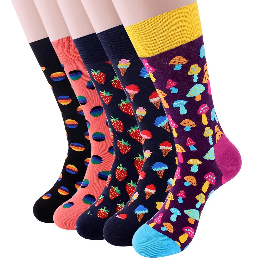 Носки рождественские, зимние, забавные носки, 1 пара, для мужчин и женщин, хлопковые носки, с милым принтом, женские зимние носки, W1120