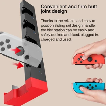 

Game Controller Charger Controller Charging Station 4Slots Game Console Charging Dock For Joy-Con Console With Indicator Compact