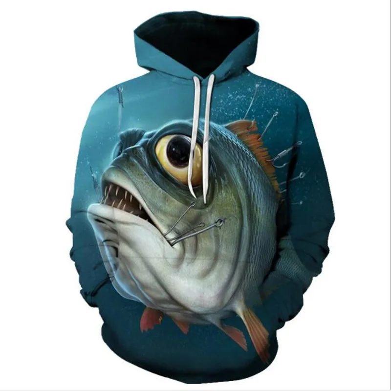 Стиль 3D графический бренд DAWOBO толстовки для рыбалки осень зима Спорт на открытом воздухе Мужская Женская одежда для рыбалки размера плюс 6XL-S - Цвет: Черный