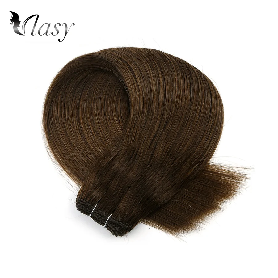 Vlasy 20'' Natural Brazilian Remy Human Hair Weave Bundle Dark Color Straight Double Drawn Human Hair Weft Extensions 100g/piece