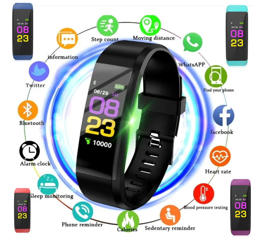 

2019 Smart Watch man Sports Fitness Activity Heart Rate Tracker Blood Pressure wristband Tracker Wrist Band Sports Smart Watch