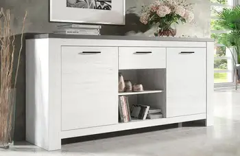 

Dresser modern Rustic 159 cm in white color and graphite