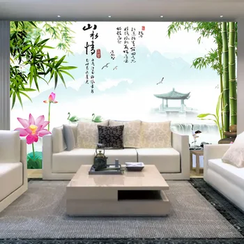 

Stereoscopic 3D TV Backdrop Wallpaper Living Room Seamless Chinese Style Love for Nature Large Mural Non-woven Wallpaper Mural