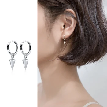 

Mocanie Hight Quality 925 Sterling Silver 3 Color Geometric Cone Shape Anti-Allergy Hoop Earring for Women Party Fine Jewelry