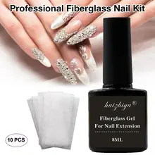 10 шт. для дизайна ногтей, стекловолоконная шелковая обертка, нетканый шелк, наращивание ногтей, ремонт, Стекловолоконный клей, сделай сам, маникюрный аксессуар, Новинка